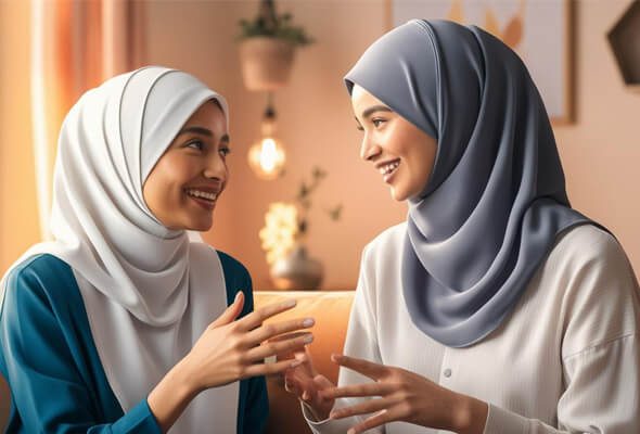 muslim women talking about islamic mortgage